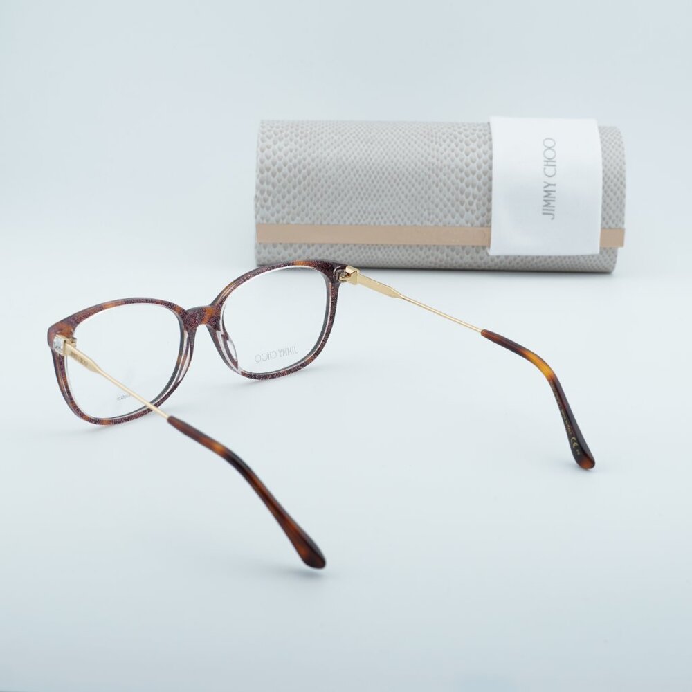 Jimmy Choo JC 302 00T4 00 Rectangle Eyeglasses - Havana Pink 55mm - Picture 3 of 10